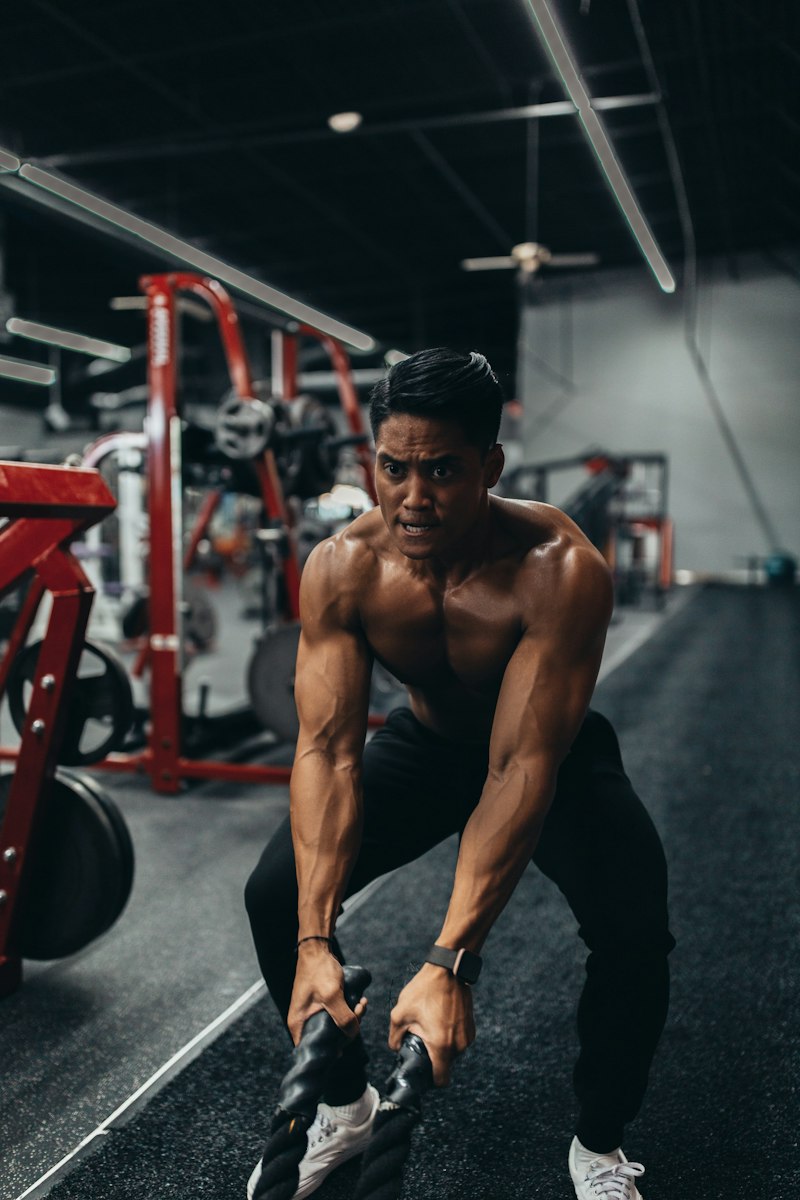 Illustrative portrait of an athletic trainer in a modern training facility